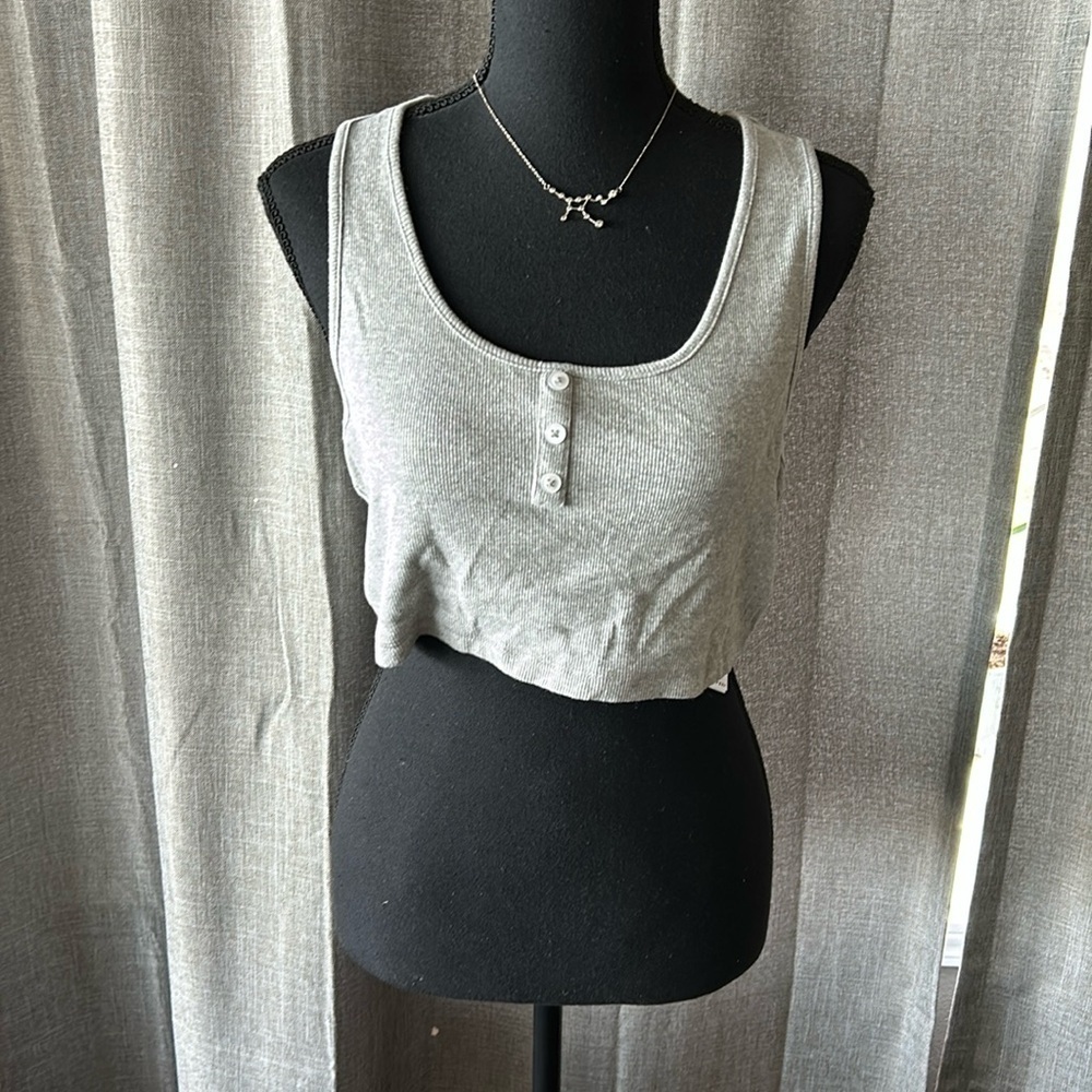 Gray Topshop Crop Tank Top